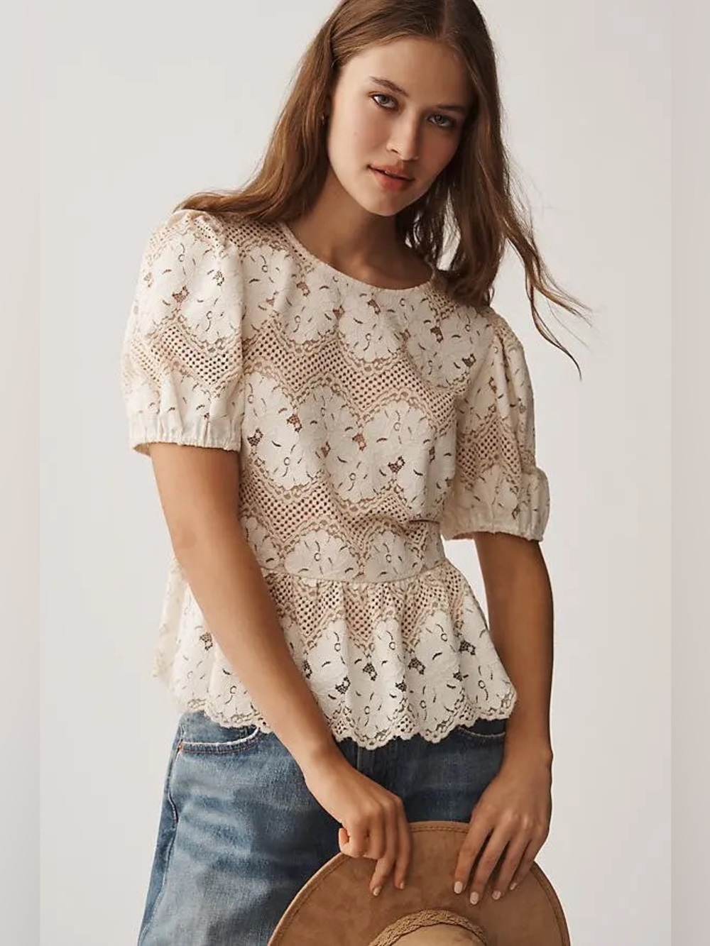 Dolan Left Coast Printed Peplum Top